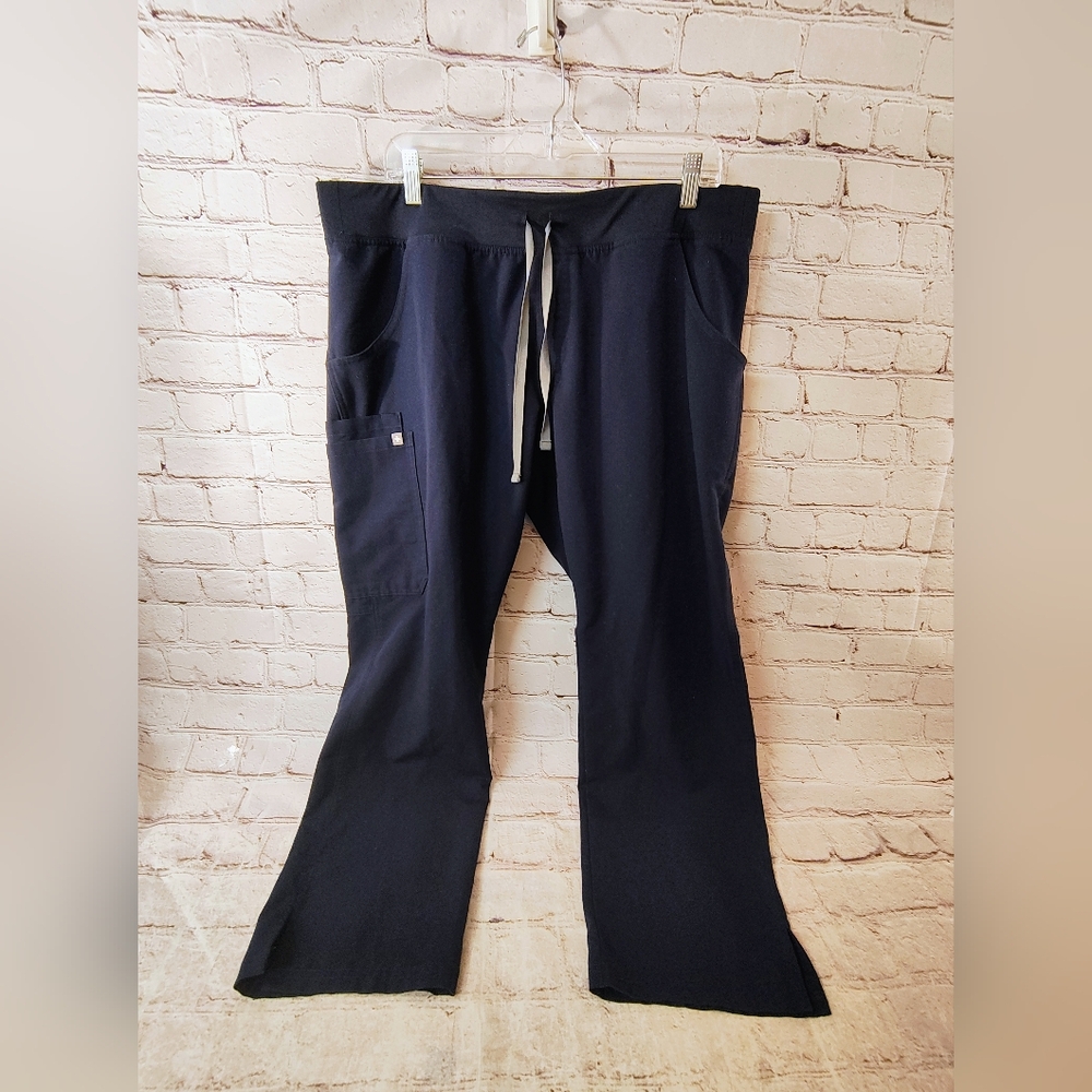 Figs Technical Collections Womens Kade Cargo XL Petite Navy Blue Scrub Pants Poc